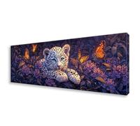 Diamond Painting Grande 90x270 cm, 5D Leopardo Diamond Painting Adultos Principiantes, Pintura de Diamante Animal Punto de Cruz Kit, DIY Cristal Embroidery Manualidades para Decoración Hogar W0-563