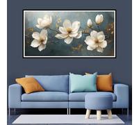 Diamond Painting Grande Flor Completo Round 70x140 cm, 5D Diamond Painting Adultos Beige Cuadros de Diamantes, Pintura de Diamante Con Diamond Painting Kit para Mujer Regalos Decoracion-YZ275