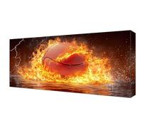 Diamond Painting Grande Fuego Baloncesto, Manualidades Adultos Cuadro Diamantes Kit, DIY Cuadro Diamantes Niños Principiantes, Diamond Art Bordado Punto de Cruz Mosaico Kit, Decor Hogar 40x80cm J-477