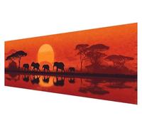 Diamond Painting Grande Kit Bordado, 5D Diamond Painting Adultos Atardecer, Pintura Diamante Kit Punto de Cruz, DIY Elefante Punto de Cruz Kit Completo, Decoración Mosaicos Manualidades 30x90cm Q-28