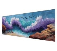 Diamond Painting Grande Kit Bordado, 5D Diamond Painting Adultos Paisaje, Pintura Diamante Kit Punto de Cruz, DIY Olas Del Océano Punto de Cruz Kit Completo, Navidad Decoración Mosaicos 50x150cm M-30
