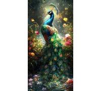 Diamond Painting Grande Pavo Real Diamond Painting Adultos Arte 45x90cm Cuadros de Diamantes Kit Flor Pintura Diamante Redondo Completo Arte Manualidades for Para DecoracióN de Pared del Hogar J0P-928