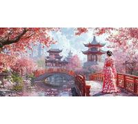 Diamond Painting Grande Puente Diamond Painting Adultos Arte 100x200cm Cuadros de Diamantes Kit Geisha Pintura Diamante Redondo Completo Arte Manualidades for Para DecoracióN de Pared del Hogar J0P782