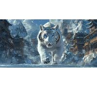 Diamond Painting Grande Tigre Blanco Diamond Painting Adultos Arte 30x60cm Cuadros de Diamantes Kit Ático Pintura Diamante Redondo Completo Arte Manualidades for Para DecoracióN Pared Hogar CJ0P-278
