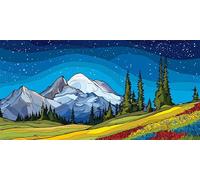 Diamond Painting GranMontañAs Diamond Painting Adultos Arte 70x35cm Cuadros Diamantes Kit Cielo Estrellado Pintura Diamante Redondo Completo Arte Manualidades, DecoracióN Pared del Hogar 0O-126