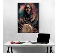 Diamond Painting Hombre Kit de Pintura de Diamantes para Adultos Tambor 5D DIY Pintura Diamantes de Imitación de Cristal Artes, Diamond Painting para Paredes del Hogar Decor 50x70CM PjY2155 U-Z