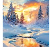 Diamond Painting Invierno Diamond Painting Adultos Manualidades Punto de Cruz Diamante Arte de Cristal Kit, 5D DIY Pintura de Diamante Niños Kit Completo para Decoración y Regalo 70x70cm Árbol FX#119