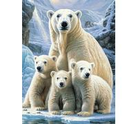 Diamond Painting Invierno Diamond Painting Niños, 5D Osos polares Pintura Diamante Kit Manualidades Adultos, DIY Ronda Pintura Diamante Punto de Cruz Cristal Art para Decoración Pared 30x40cm,Model862