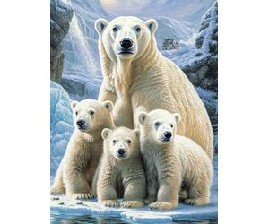 Diamond Painting Invierno Diamond Painting Niños, 5D Osos polares Pintura Diamante Kit Manualidades Adultos, DIY Ronda Pintura Diamante Punto de Cruz Cristal Art para Decoración Pared 30x40cm,Model862