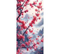 Diamond Painting invierno, Flor de ciruela Pintar por Numeros Adultos, Manualidades Adultos, Kit Bordado Principiantes, Punto De Cruz DIY Diamante, Navideña Decoración de Pared del Hogar 60x120cm W-96