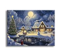 Diamond Painting Invierno Navidad, Diamond Painting Adultos y Principiantes, Manualidades Adultos Kits, Cuadros Decoracion Navidad, DIY Kit Bordado Punto de Cruz, Home Decoration Regalo 50x70cm Z-l-71