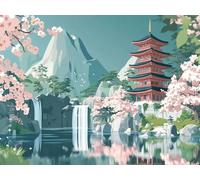 Diamond Painting Japón Diamond Painting Adultos Arquitectura, Dibujos con Diamantes Manualidades para Adultos, Pintura de Diamante Manualidades para Decoración Hogar, Regalos Mujeres 50x40cm, Model 64