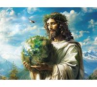 Diamond Painting Jesús Diamond Painting Niños 30 x 25 cm, 5D Pintura Diamante Adultos Kit Completo, Manualidades Adultos DIY Punto de Cruz Bordado Mosaico Kit, Diamante Para Decoración (Tierra) 832z-s