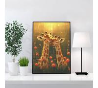 Diamond Painting Jirafa, Diamond Painting Adultos Animal Pintura de Diamante Manualidades Adultos DIY Full Drill Cuadrados Completo Strass Punto De Cruz Kit para Decoración Del Hogar 50x70cm j0-329