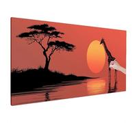 Diamond Painting Jirafa, Diamond Painting Grande 100x40cm Manualidades Adultos, DIY Cristal Punto de Cruz Bordado Pintura Diamante Kit, Pintar con Diamantes, Decoracion Pared, (Atardecer) Model,E-31