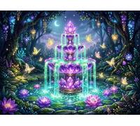 Diamond Painting Jungla, Diamond Painting Kit para Adultos, 22x30 inch Fuente mágica 5D Round Kit Completo de Pintura de Diamante, DIY Bordado de Cristal, Punto de Cruz para Decoración de Pared
