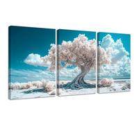 Diamond Painting Kit Árbol Beige, 3pcs Set 5D Bricolaje Diamond Painting 50x65cm Paisaje Taladro Completo Cuadrado Cristal Bordado Punto de Cruz, Diamante Pinturas Artes Decoración de Hogar 2S-1123