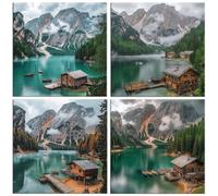 Diamond Painting Kit Cabaña del lago, Pintar Diamantes Kit 30x30cm f-322