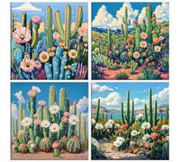 Diamond Painting Kit Cactus del desierto, Pintar Diamantes Kit 45x45cm f716