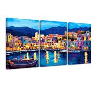 Diamond Painting Kit Ciudad, 3pcs Set 5D Bricolaje Diamond Painting 40x50cm Océano Taladro Completo Cuadrado Cristal Bordado Punto de Cruz, Diamante Pinturas Lienzo Artes Decoración de Hogar 2S-649