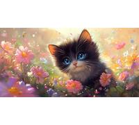 Diamond Painting Kit Completo 50x100 cm Grande Diamond Painting Lindo Gatto, 5D DIY Arte Cristal Manualidades Adultos Kit de Arte con Gemas para Principiantes, Decorativo para Pared del Hogar f0j-966