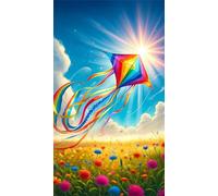 Diamond Painting Kit Completo,5D Flor de cometa de sol diamond painting kit para Adultos DIY Square Pintura de Diamantes Cristal Bordado Punto de Cruz Diamond Art para Hogar Pared Decor 30x70 cm