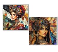 Diamond Painting Kit Completo, 5D Kits de Pintura de Diamantes, 2 pcs Diamante Pintura Belleza Retro, DIY Diamond Painting para Niños y Adultos Principiantes, Decoración Hogar Regalo 80x80cm 0D-656