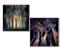 Diamond Painting Kit Completo, 5D Kits de Pintura de Diamantes, 2 pcs Diamante Pintura bosque Árbol, DIY Diamond Painting para Niños y Adultos Principiantes, Decoración Hogar Regalo 50x50cm 0D-816