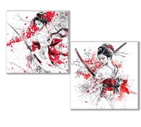 Diamond Painting Kit Completo, 5D Kits de Pintura de Diamantes, 2 pcs Diamante Pintura Japón Belleza, DIY Diamond Painting para Niños y Adultos Principiantes, Decoración Hogar Regalo 25x25cm 0D-799