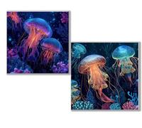 Diamond Painting Kit Completo, 5D Kits de Pintura de Diamantes, 2 pcs Diamante Pintura medusa sueño, DIY Diamond Painting para Niños y Adultos Principiantes, Decoración Hogar Regalo 25x25cm 0D-873