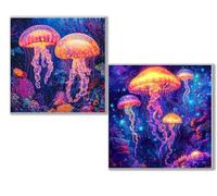 Diamond Painting Kit Completo, 5D Kits de Pintura de Diamantes, 2 pcs Diamante Pintura medusa sueño, DIY Diamond Painting para Niños y Adultos Principiantes, Decoración Hogar Regalo 25x25cm 0D-872