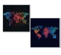 Diamond Painting Kit Completo, 5D Kits de Pintura de Diamantes, 2 pcs Diamante Pintura negro mapa, DIY Diamond Painting para Niños y Adultos Principiantes, Decoración Hogar Regalo 25x25cm 0D-265