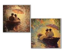 Diamond Painting Kit Completo, 5D Kits de Pintura de Diamantes, 2 pcs Diamante Pintura pareja amarillo, DIY Diamond Painting para Niños y Adultos Principiantes, Decoración Hogar Regalo 50x50cm 0D-787