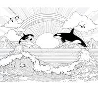 Diamond Painting Kit Completo 5D, Sol de pescado Taladro Redondo, Lienzo Impermeable, Dibujos con Diamantes, Manualidades para Niños y Adultos, Decoración Hogareña, 60x80cm, Kit Pintar Diamantes J-934