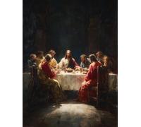 Diamond Painting Kit Completo 5D, Última Cena Taladro Redondo, Lienzo Impermeable, Dibujos con Diamantes, Manualidades para Niños y Adultos, Decoración Hogareña, 50x70cm, Kit Pintar con Diamantes J967