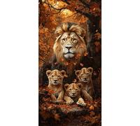 Diamond Painting Kit Completo 60x120 cm Grande Diamond Painting Animal Il Leone, 5D DIY Arte Cristal Manualidades Adultos Kit de Arte con Gemas para Principiantes, Decorativo Pared del Hogar f0j-112