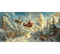 Diamond Painting Kit Completo 60x120 cm Grande Diamond Painting Invierno Babbo Natale, 5D DIY Arte Cristal Manualidades Adultos Kit de Arte con Gemas para Principiantes, Decorativo Pared Hogar f0j1038