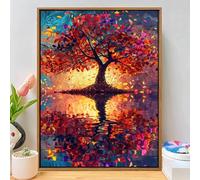 Diamond Painting Kit Completo Árbol De La Vida, 5D Pintura de Diamante Bordado Punto de Cruz, DIY Cuadros de Diamantes Manualidades Adultos, Dibujo de Diamantes para Decoración de Pared 50x70cm Q-644B