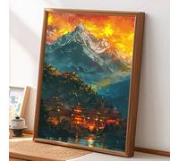 Diamond Painting Kit Completo Arquitectura, Montaña Pintura de Diamante Adultos, 5D Punto de Cruz Diamante, DIY Cuadro Diamante Mosaico Art, Rhinestones Bordado Artesanía, Decor Regalo 80x120cm Q-O256