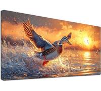 Diamond Painting Kit Completo Atardecer, Pintura de Diamante Adultos 100x40cm, Pintura Diamante Pato Diamond Painting Kit Completo, Cuadro Diamantes Kits para Decoración Pared del Hogar, Regalo, -2405