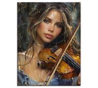 Diamond Painting Kit Completo Belleza, Violín Pintura de Diamante Adultos, 5D Punto de Cruz Diamante, DIY Cuadro Diamante Mosaico Art, Rhinestones Bordado Artesanía, Decoración Regalo 40x50cm Q-O269