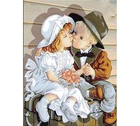 Diamond Painting Kit Completo Beso de pareja,5D DIY Pintura Diamante Grande Adultos Niños Cristal Rhinestone Bordado Punto de Cruz Mosaico Art Crafts for Home Wall Decor Gifts Square Drill 60x80cm