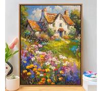 Diamond Painting Kit Completo Cabaña En El Bosque, 5D Pintura de Diamante Bordado Punto de Cruz, DIY Cuadros de Diamantes Manualidades Adultos, Dibujo de Diamantes para Decoración 60x80cm Q-858B