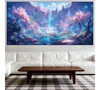 Diamond Painting Kit Completo, Diamond Painting Adultos Grande Tamaño 100x300cm, DIY Caer Pintura de Diamantes, Cuadros con Diamantes Punto de Cruz de Mosaico, Decoración Salón (Bosque) QL-162