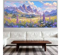 Diamond Painting Kit Completo, Diamond Painting Adultos Grande Tamaño 100x300cm, DIY Paisaje Pintura de Diamantes, Cuadros con Diamantes Punto de Cruz de Mosaico, Decoración Salón (Montaña) QL-982