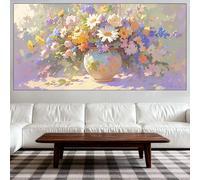 Diamond Painting Kit Completo, Diamond Painting Adultos Grande Tamaño 70x140cm, DIY Flor Pintura de Diamantes, Cuadros con Diamantes Punto de Cruz de Mosaico, Decoración Salón (Margarita) QL-970