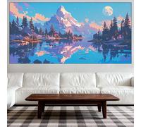 Diamond Painting Kit Completo, Diamond Painting Adultos Grande Tamaño 90x180cm, DIY Montaña Pintura de Diamantes, Cuadros con Diamantes Punto de Cruz de Mosaico, Decoración de Hogar Salón (Río) QL-157