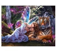 Diamond Painting kit completo， DIY 5D pintura diamante Hada Tigre Bordado Diamante Pintura por número 60x90cm Mosaico Cuadro Square Diamante para manualidades Adultos Niños Decoración Hogar A121