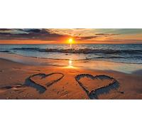 Diamond Painting Kit Completo, DIY Manualidades Adultos, Diamond Painting Amar, Punto de Cruz Diamante Art Crafts playa Patrón, Pintura Diamante Embroidery Kit, Home Decoration Hogar 20x40cm Z-404