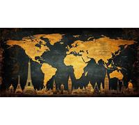 Diamond Painting Kit Completo,DIY Manualidades Adultos,Diamond Painting Ciudad,Punto de Cruz Diamante Art Crafts Mapa del mundo Patrón,Pintura Diamante Embroidery Kit,Decoration Hogar 40x90 CM Z-219